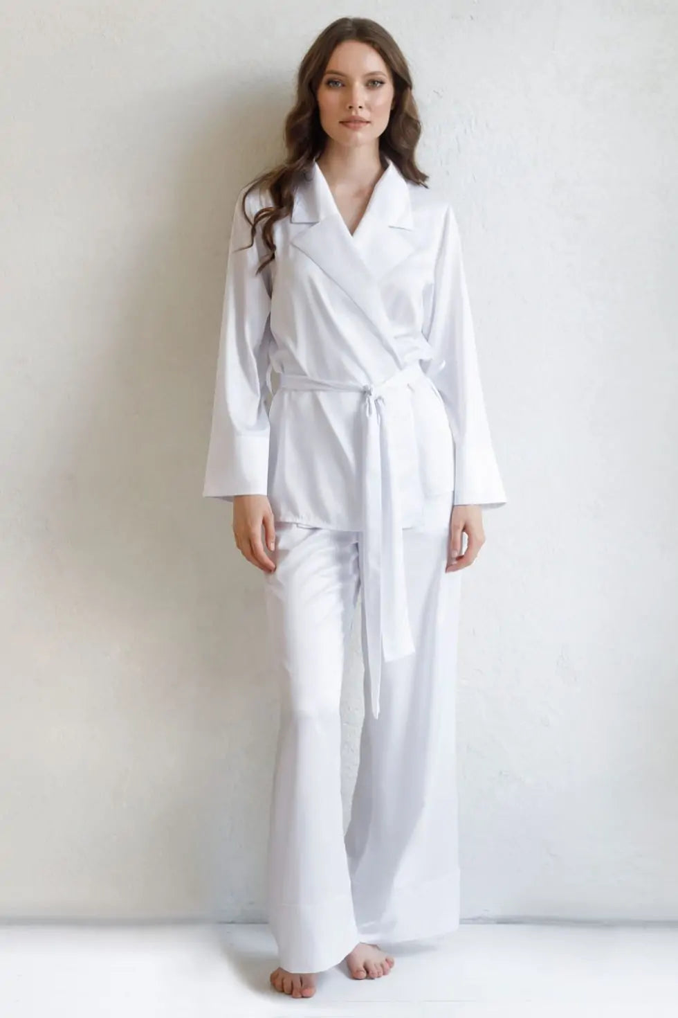 Satin Wrap Set Lapel Collar.