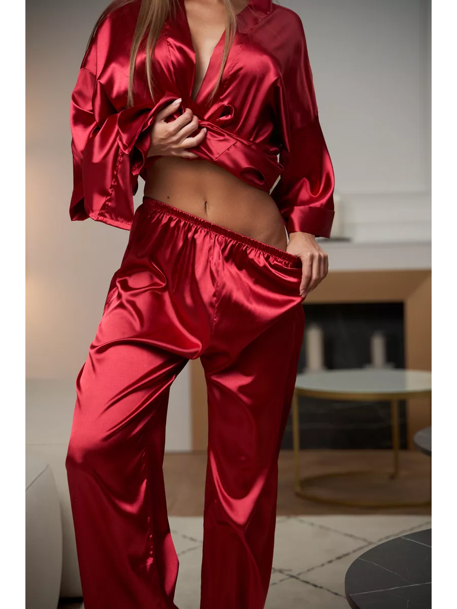 Conjunto elegante de chal en satén