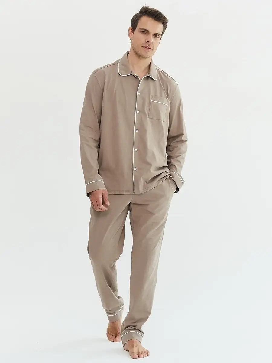 Shirt Collar Loungewear in Cotton.