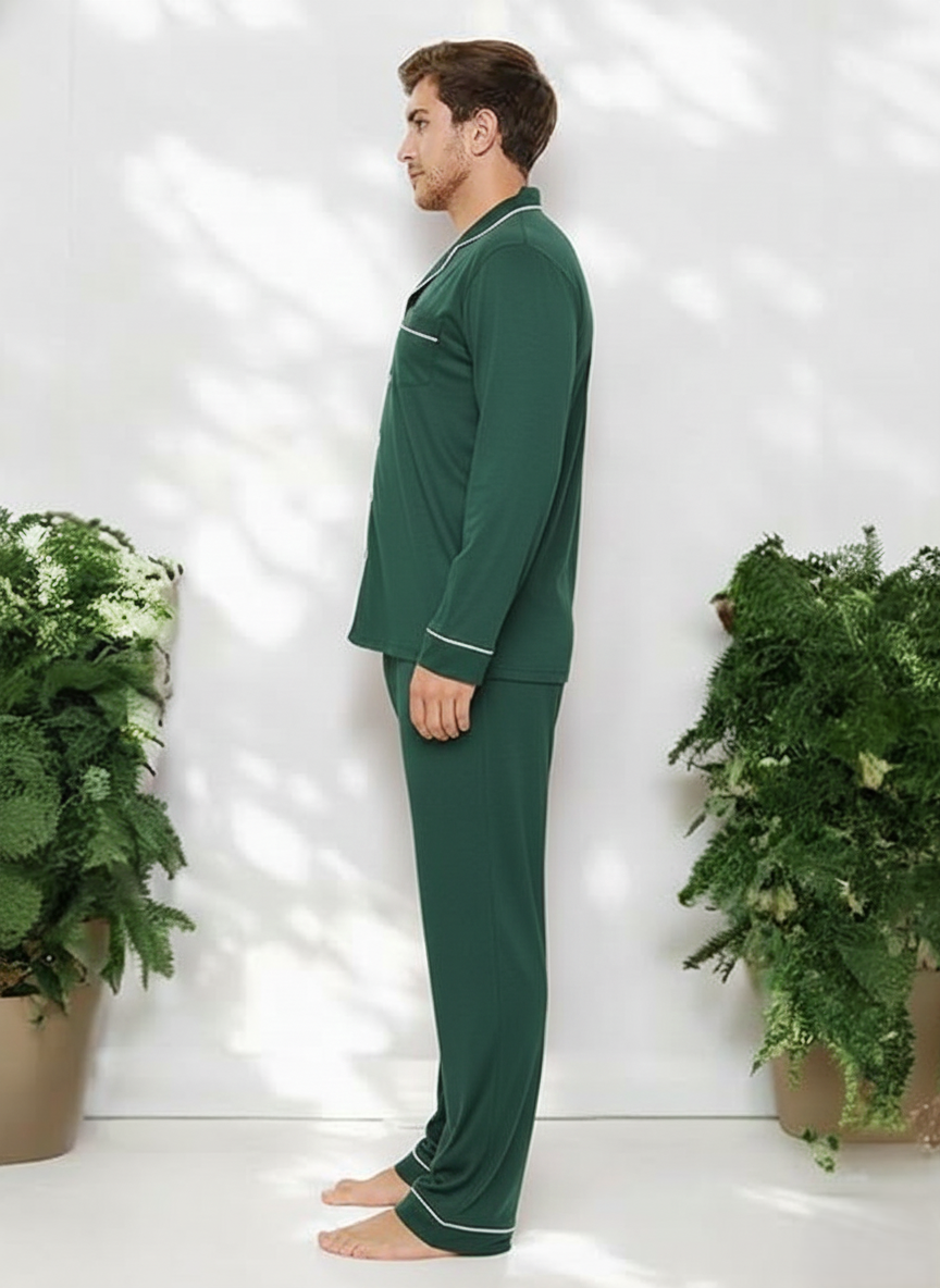 ملابس نوم من الرايون الناعم باللون الأسود