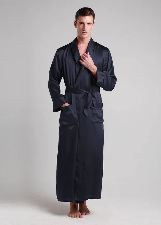 Classic Long Satin Robe for Men