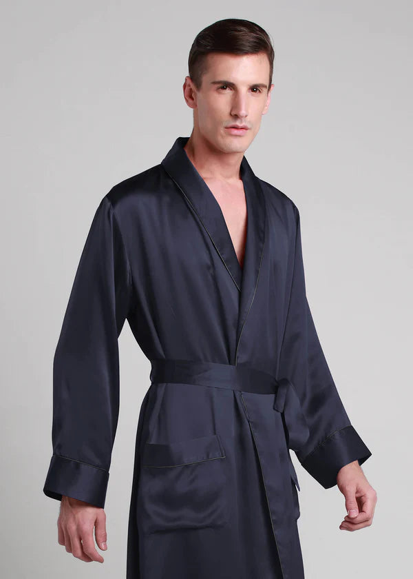 Classic Long Satin Robe for Men.