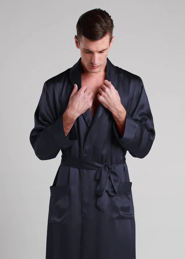Classic Long Satin Robe for Men.