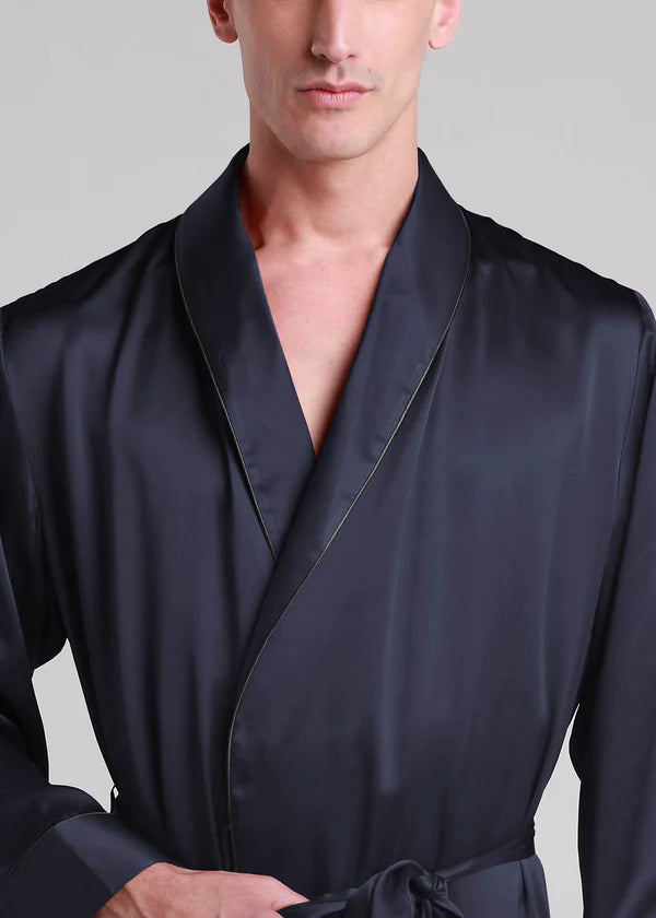 Classic Long Satin Robe for Men.