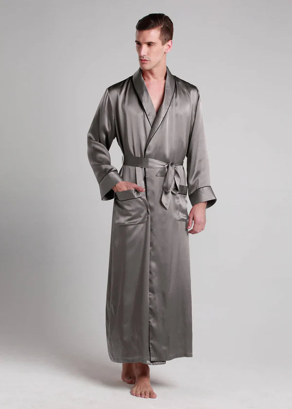 Classic Long Satin Robe for Men.