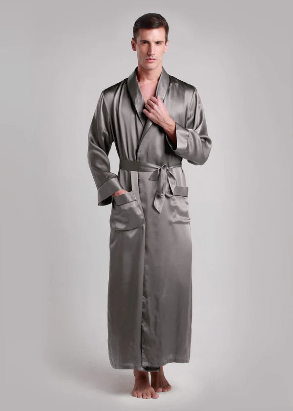 Classic Long Satin Robe for Men