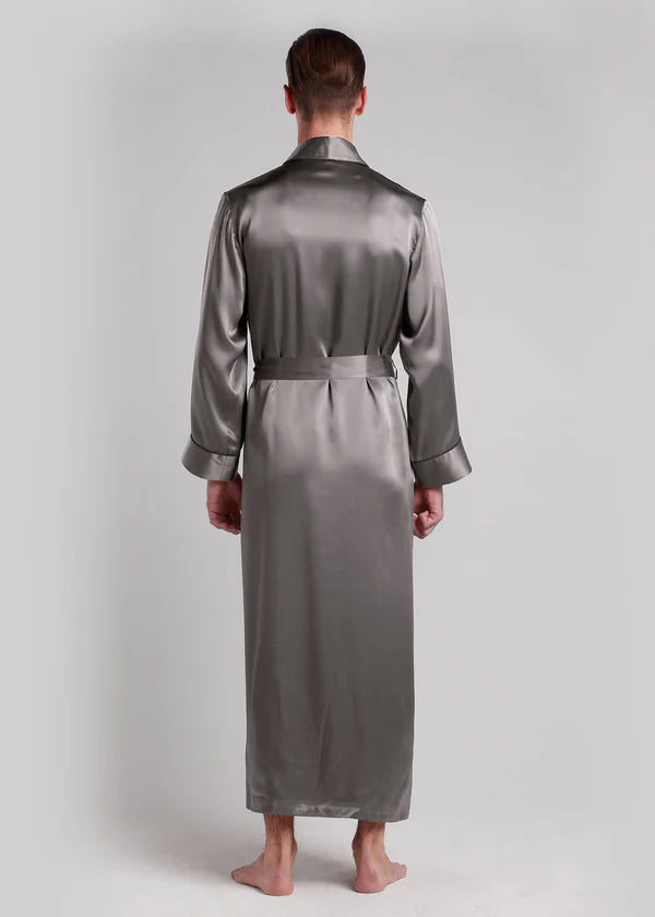 Classic Long Satin Robe for Men