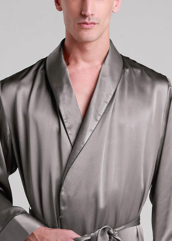 Classic Long Satin Robe for Men