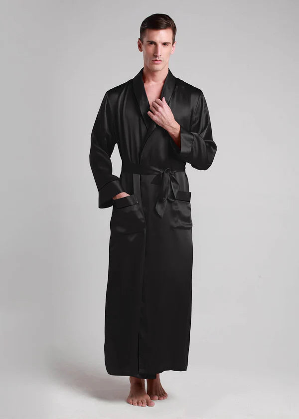 Classic Long Satin Robe for Men.