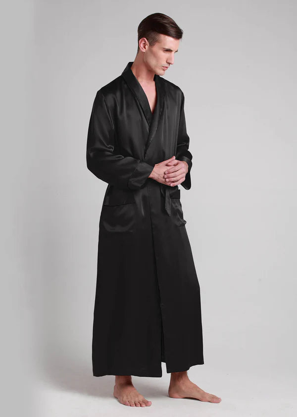 Classic Long Satin Robe for Men.
