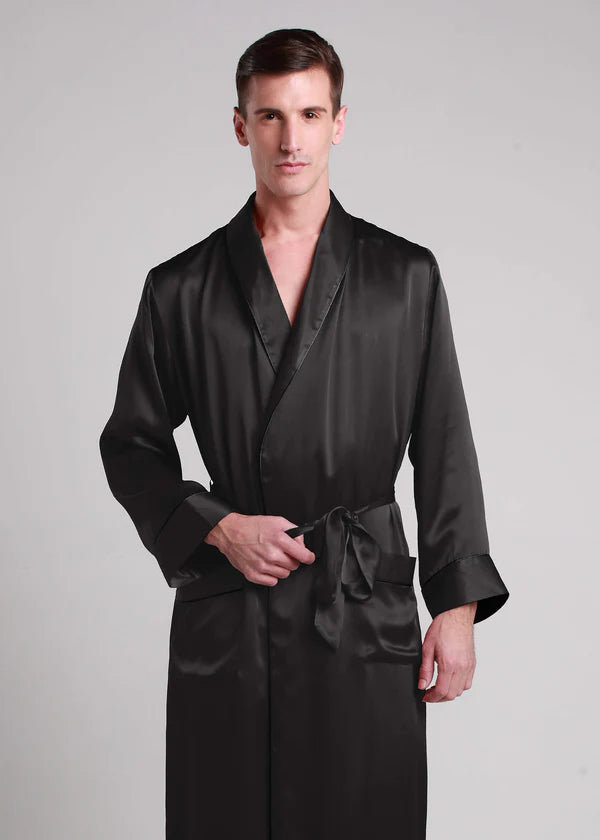 Classic Long Satin Robe for Men.