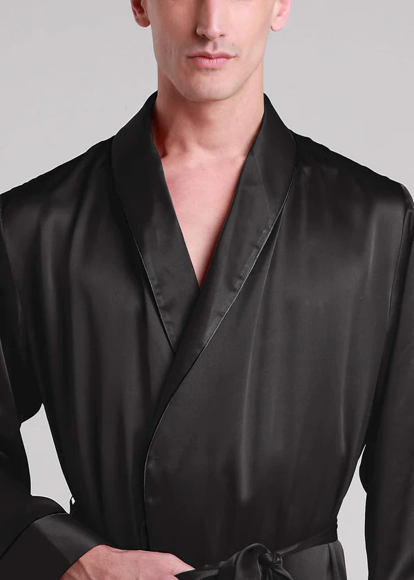 Classic Long Satin Robe for Men.