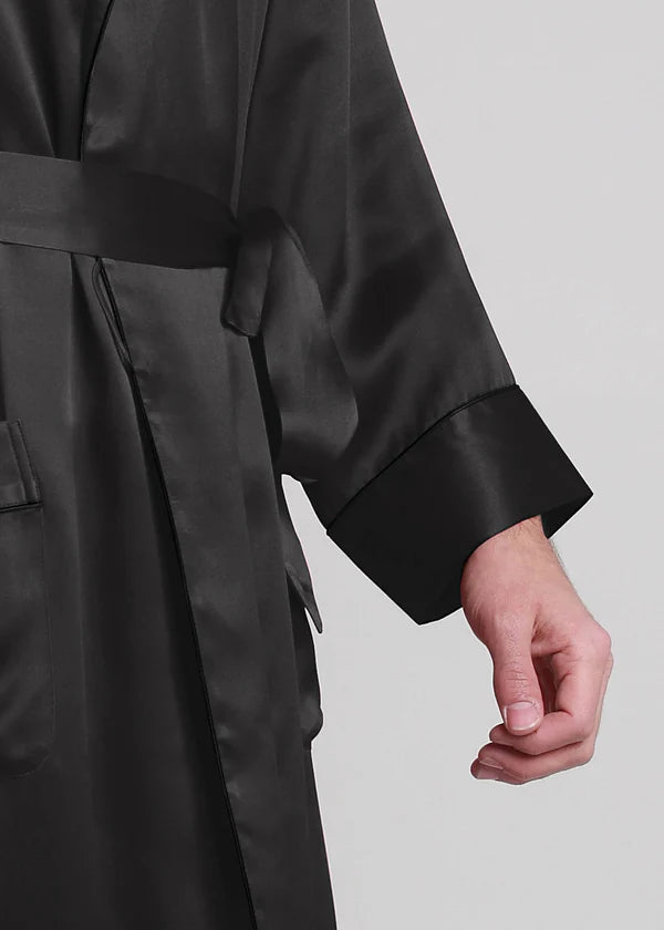 Classic Long Satin Robe for Men.
