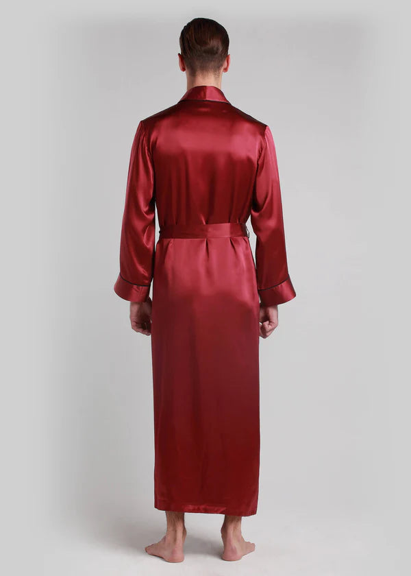 Classic Long Satin Robe for Men