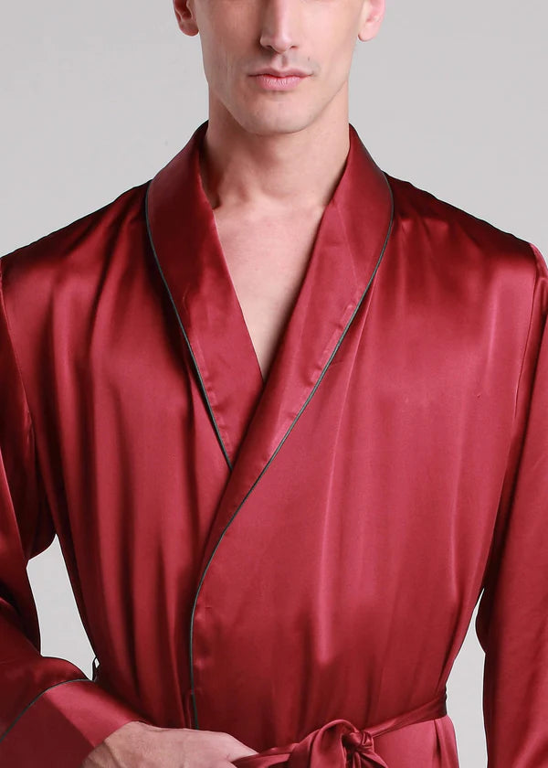 Classic Long Satin Robe for Men.