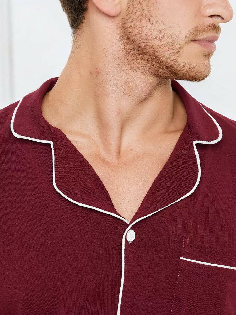 Notched Collar Loungewear in Cotton.