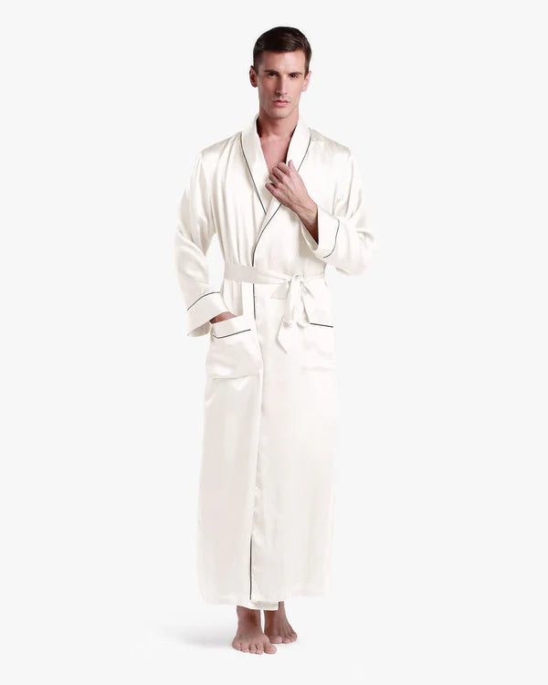 Classic Long Satin Robe for Men.