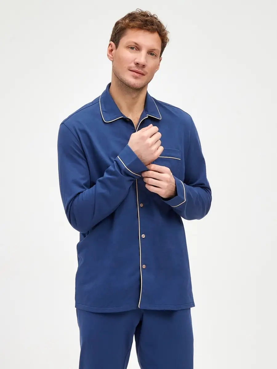 Shirt Collar Loungewear in Cotton.