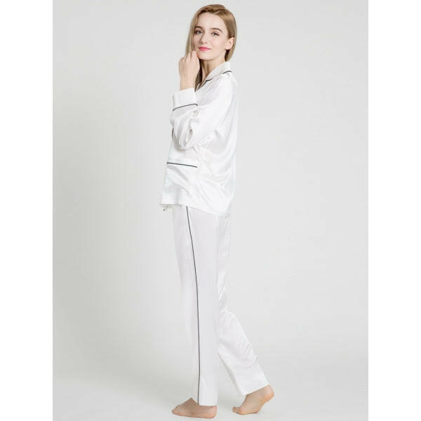 Silk Satin Pyjama set with Piping - Bella Babe by SK Nightsuit Nightdress Robes Silk Satin Nighty Gown Nightwear
