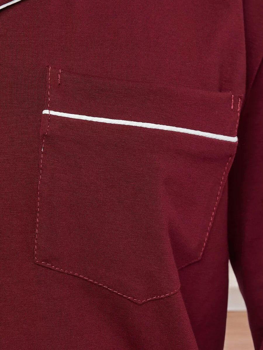 Notched Collar Loungewear in Cotton.