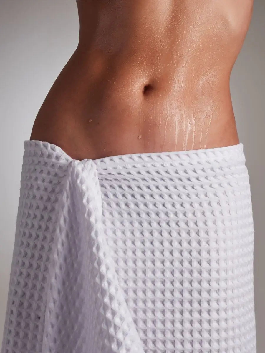 Waffle Towel in White 100% Cotton.