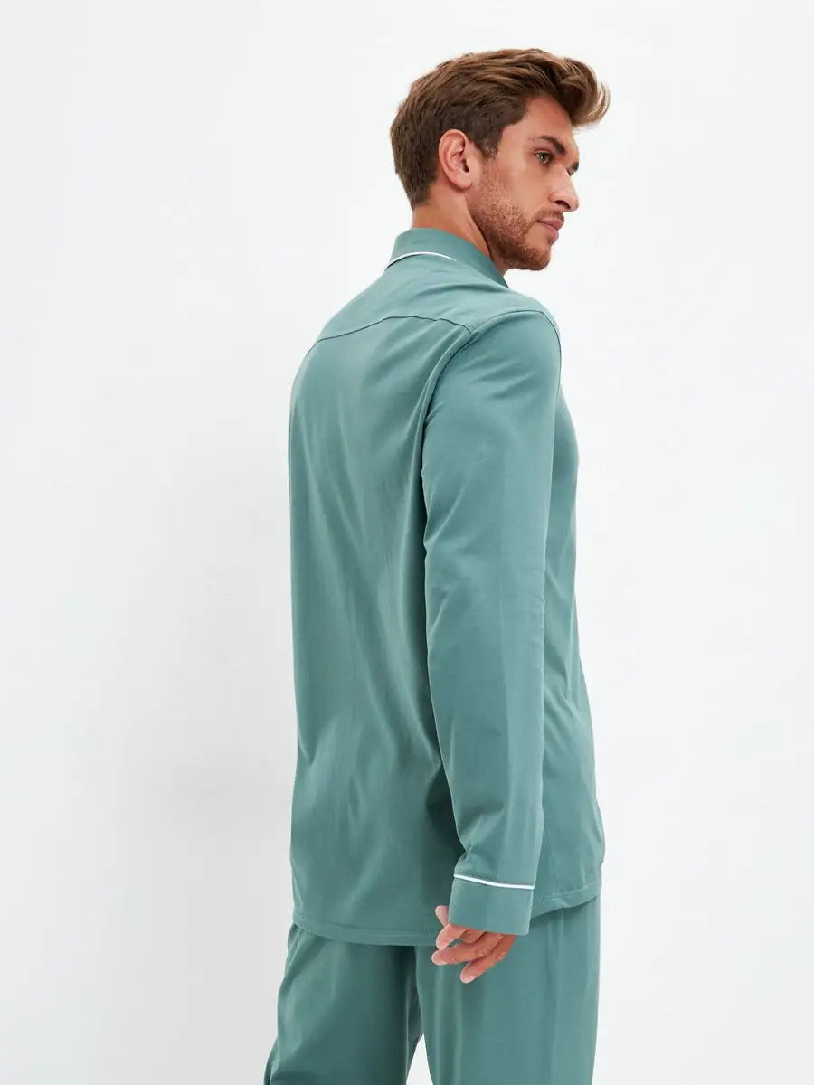 Shirt Collar Loungewear in Cotton.
