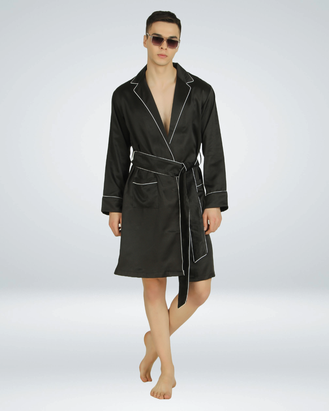 Luxe Satin Robe with Shorts.