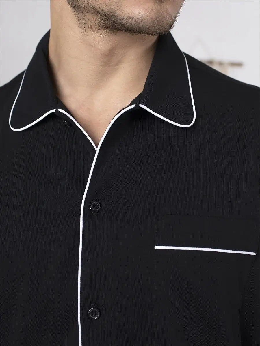 Ropa de estar por casa en rayón suave negro
