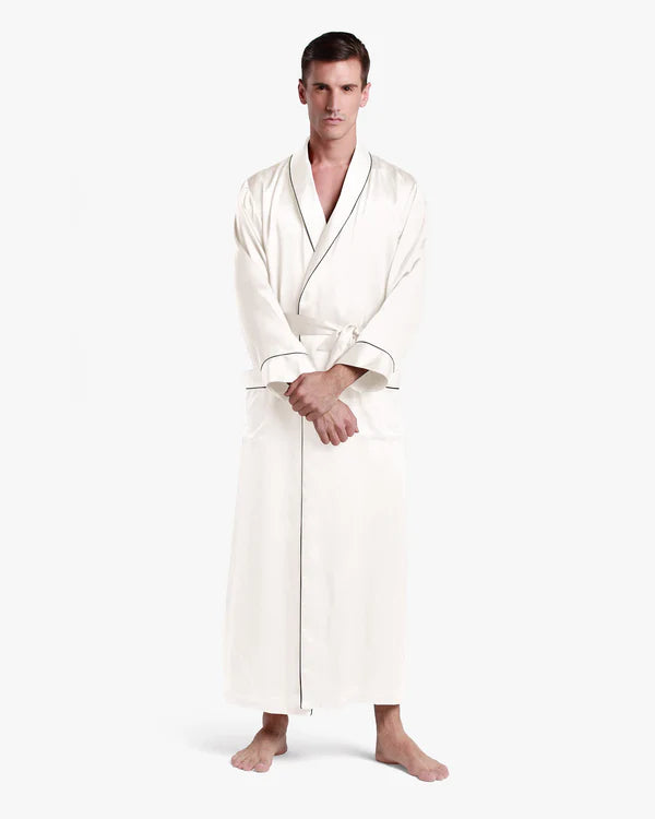Classic Long Satin Robe for Men.