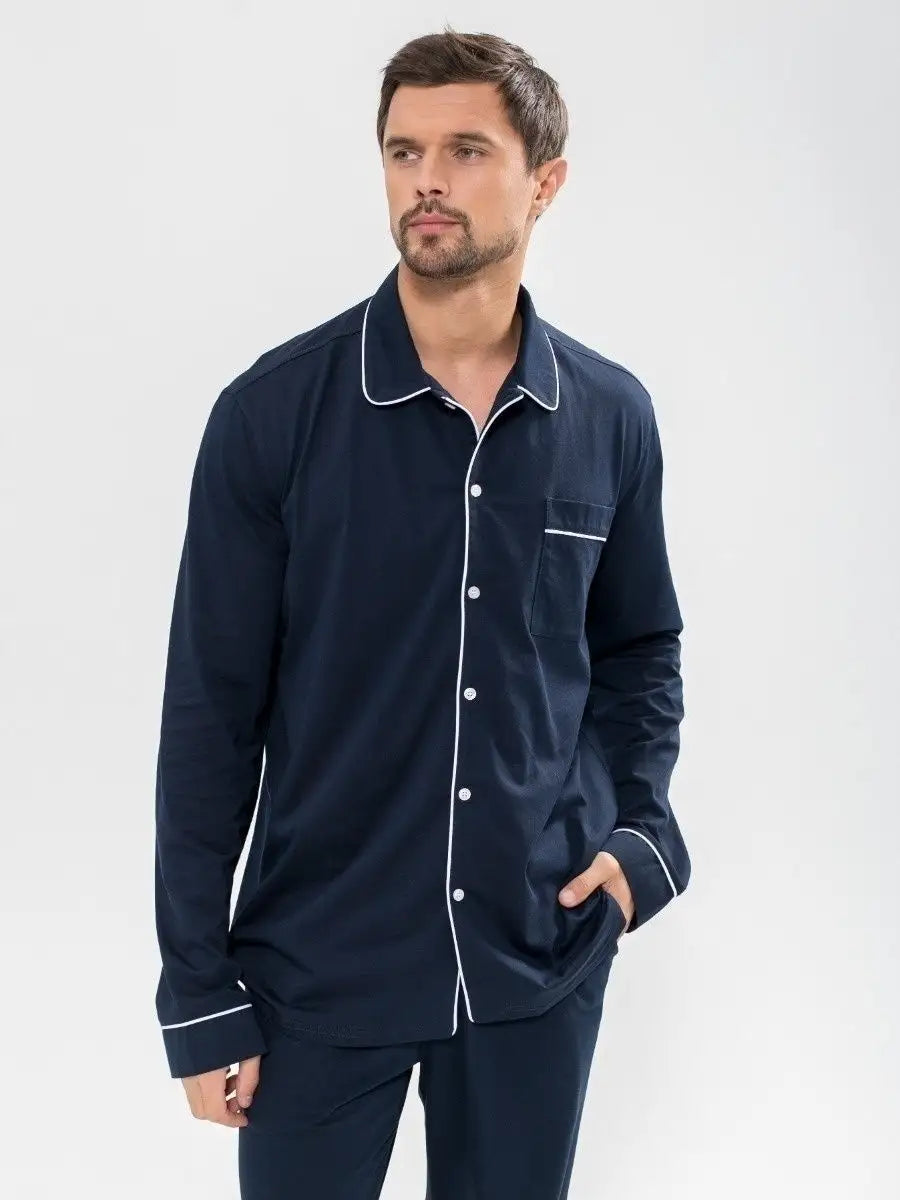 Shirt Collar Loungewear in Cotton.