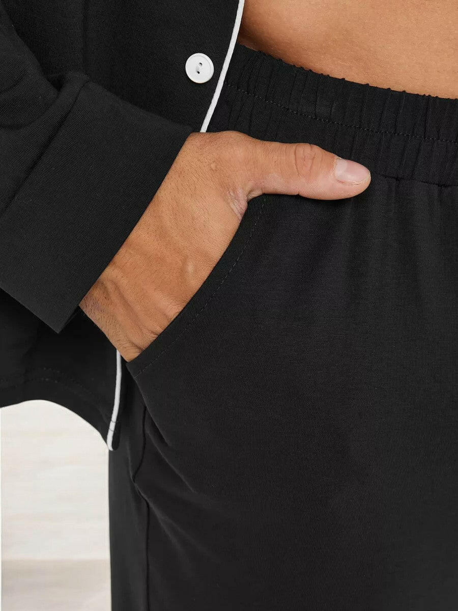 Notched Collar Loungewear in Cotton.