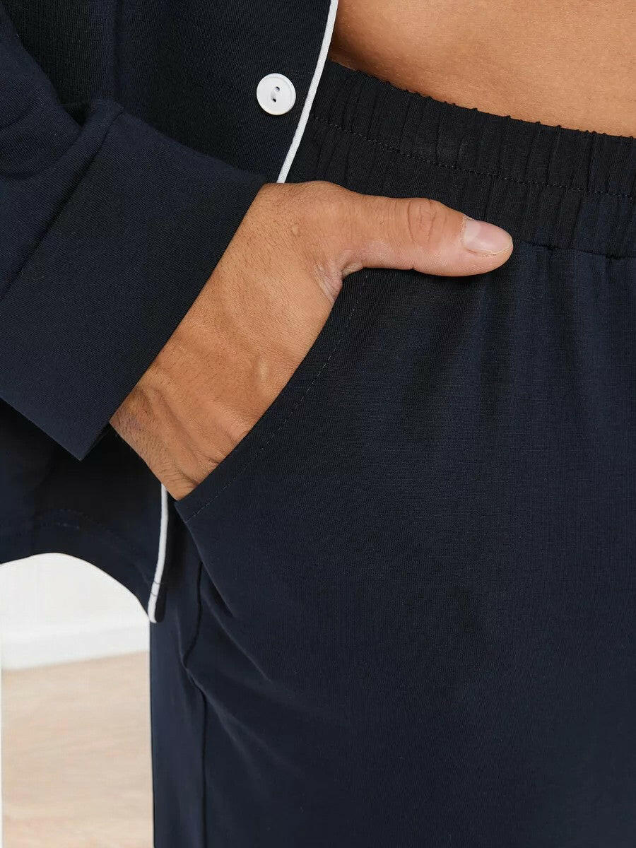 Ropa de estar por casa en rayón suave negro