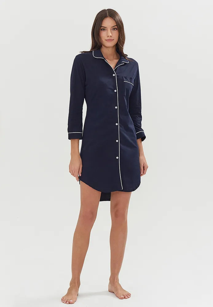 Cotton Nightshirt in Blue.