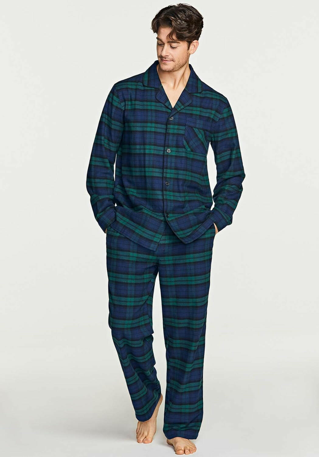 Green Checkered Nightsuit 100% Cotton.