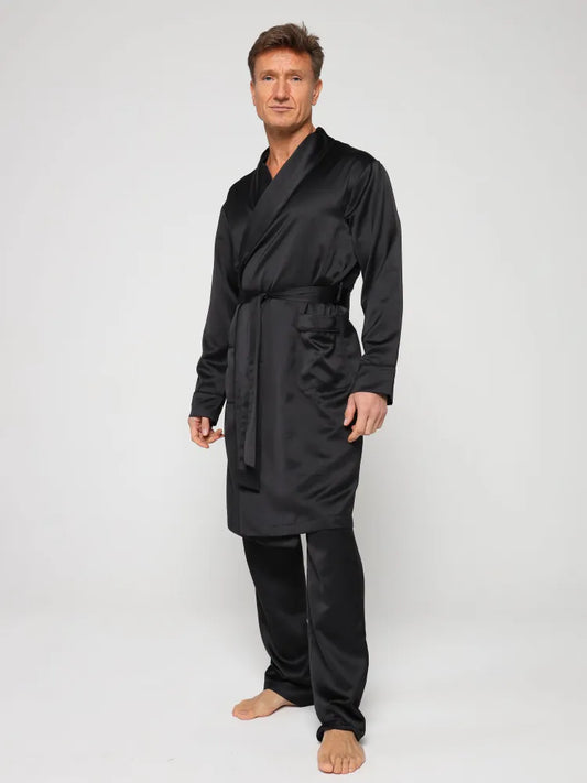 Premium Satin Robe with Pyjamas - Bella Babe by SK Nightsuit-Nightdress-Robes-Silk-Satin-Nighty-Gown-Nightwear-Shorts-Pajamas-Nightsuit-for-women-men-bathrobe-Satin-dress-cotton-