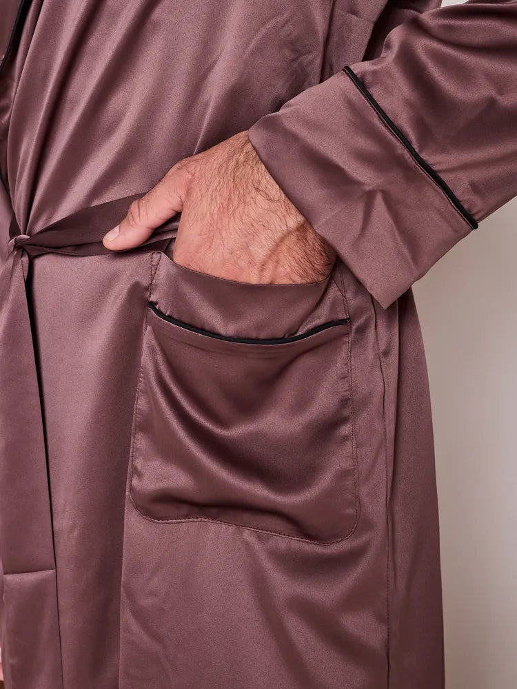 Premium Satin Robe with Pyjamas.