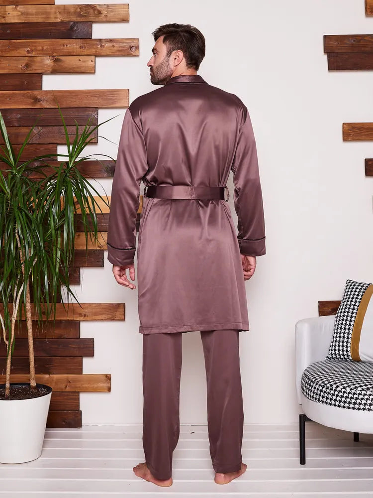 Premium Satin Robe with Pyjamas.