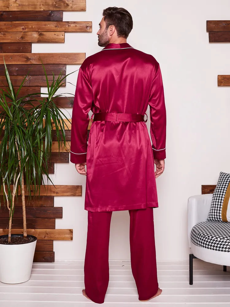 Premium Satin Robe with Pyjamas.