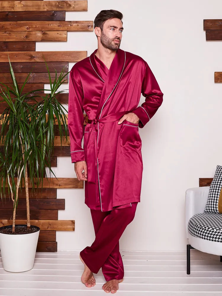 Premium Satin Robe with Pyjamas.