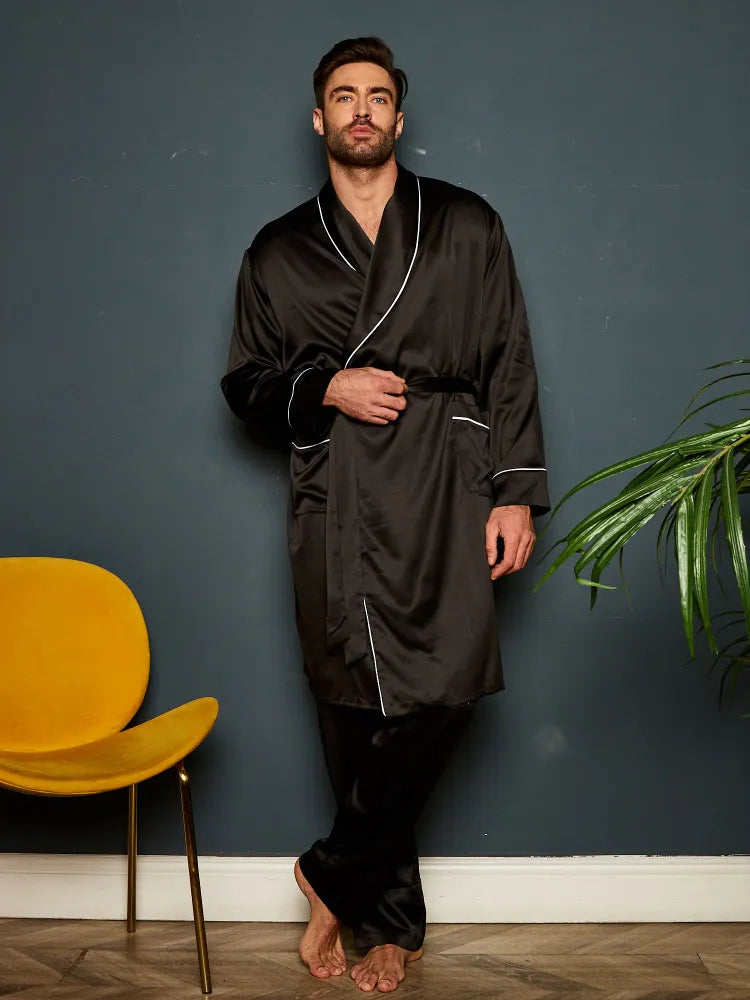 Premium Satin Robe with Pyjamas - Bella Babe by SK Nightsuit-Nightdress-Robes-Silk-Satin-Nighty-Gown-Nightwear-Shorts-Pajamas-Nightsuit-for-women-men-bathrobe-Satin-dress-cotton-