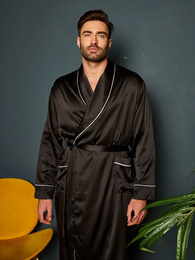 Premium Satin Robe with Pyjamas - Bella Babe by SK Nightsuit-Nightdress-Robes-Silk-Satin-Nighty-Gown-Nightwear-Shorts-Pajamas-Nightsuit-for-women-men-bathrobe-Satin-dress-cotton-