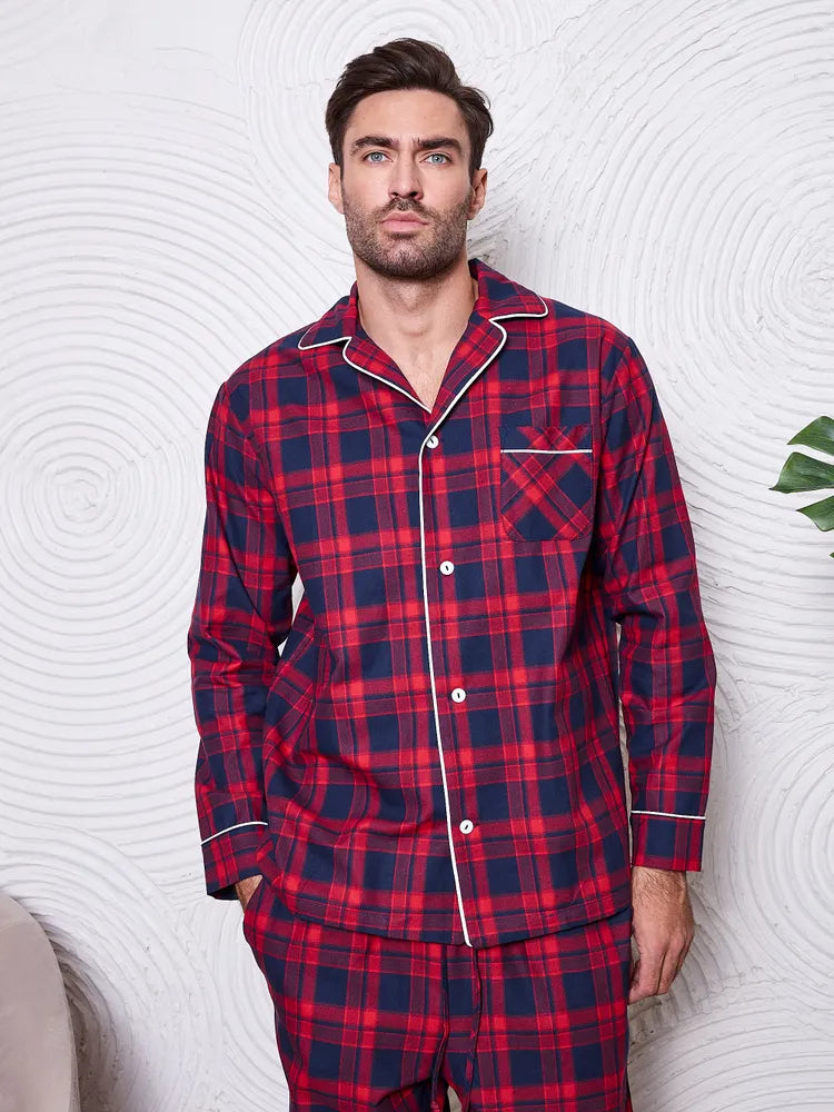 Red Checkered Nightsuit 100% Cotton.