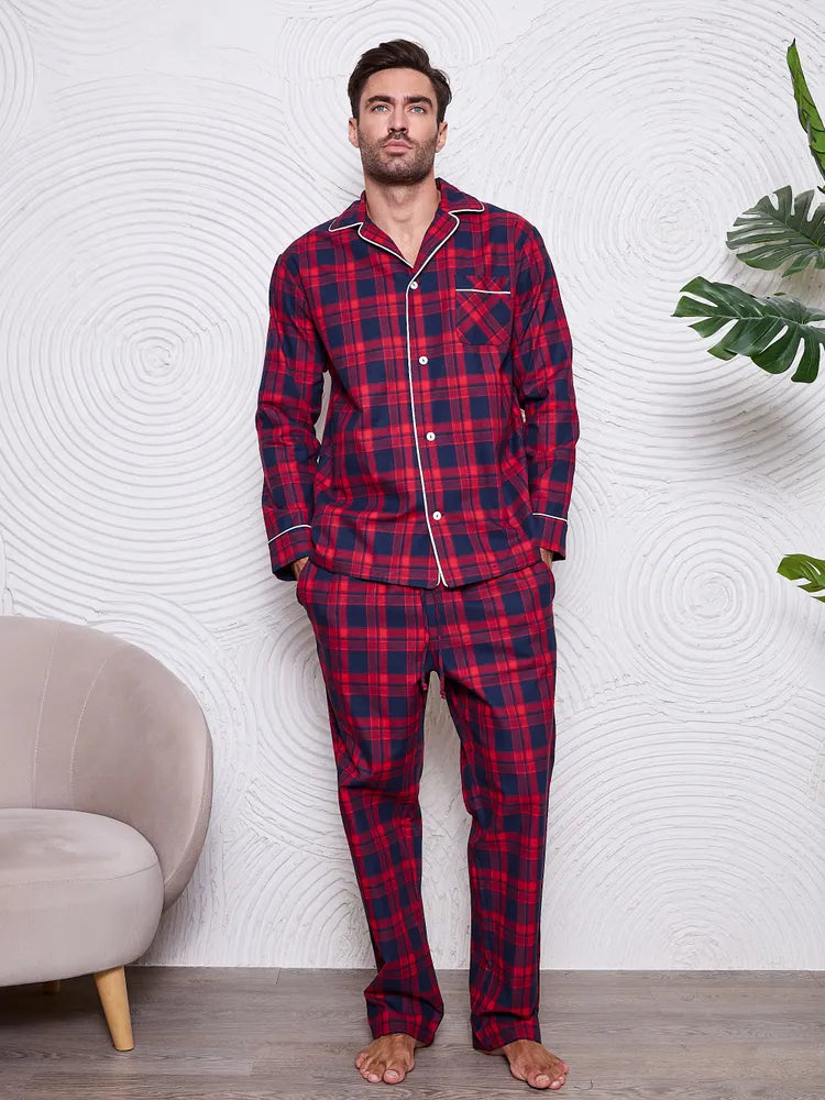 Red Checkered Nightsuit 100% Cotton.