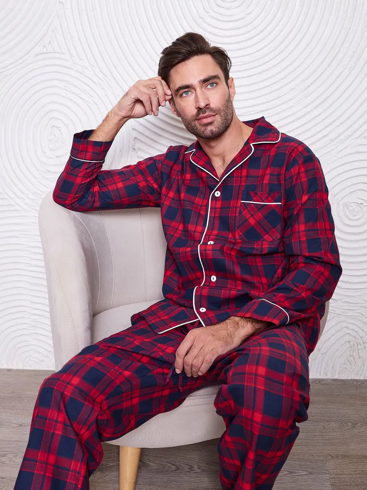 Red Checkered Nightsuit 100 Cotton