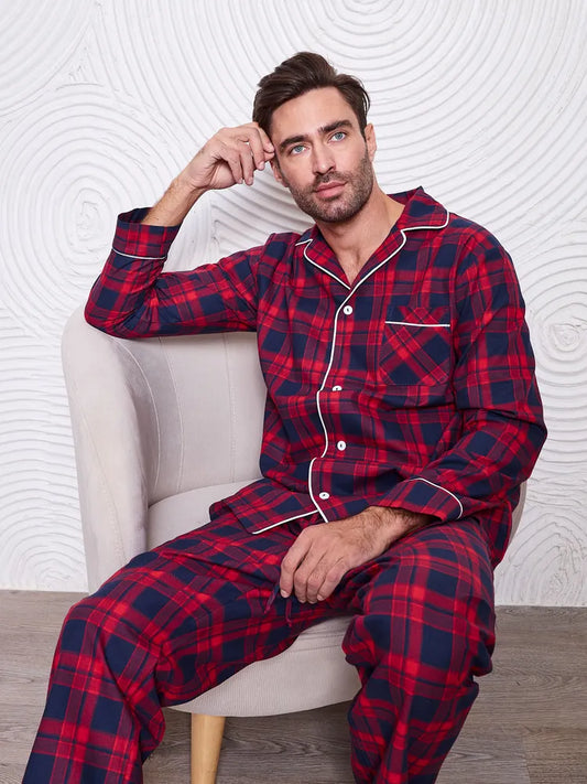 Red Checkered Nightsuit 100% Cotton.