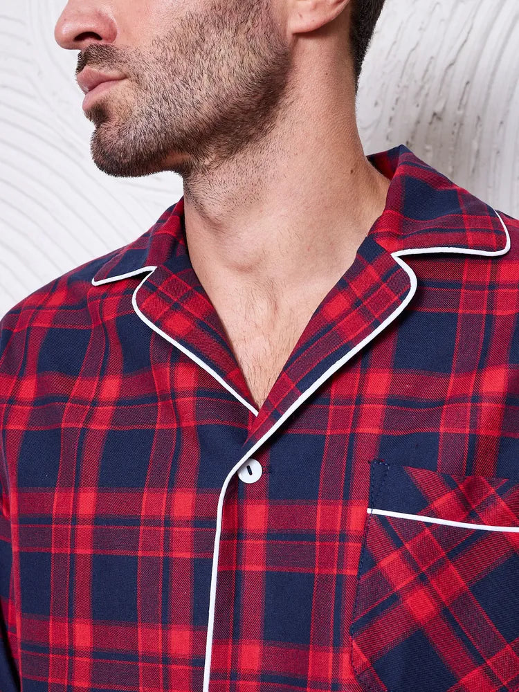 Red Checkered Nightsuit 100% Cotton.
