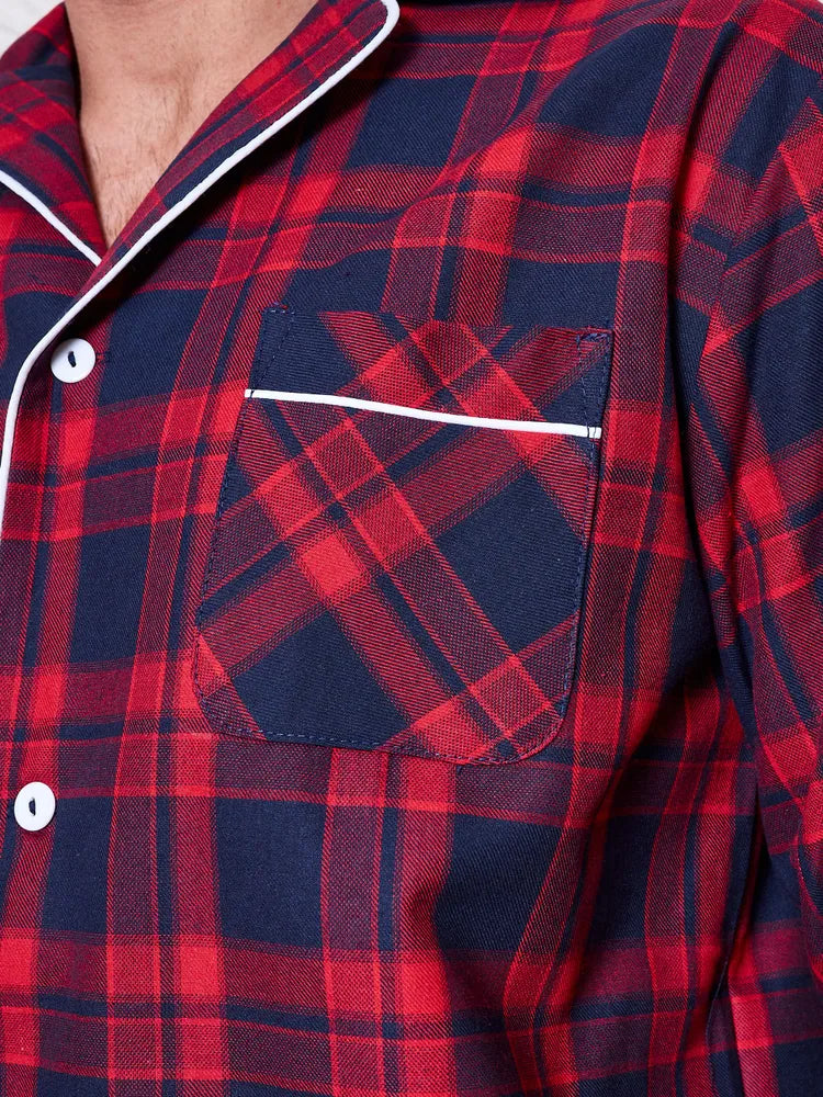 Red Checkered Nightsuit 100% Cotton.