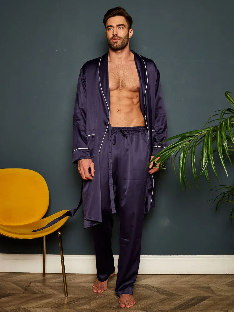Premium Satin Robe with Pyjamas - Bella Babe by SK Nightsuit-Nightdress-Robes-Silk-Satin-Nighty-Gown-Nightwear-Shorts-Pajamas-Nightsuit-for-women-men-bathrobe-Satin-dress-cotton-