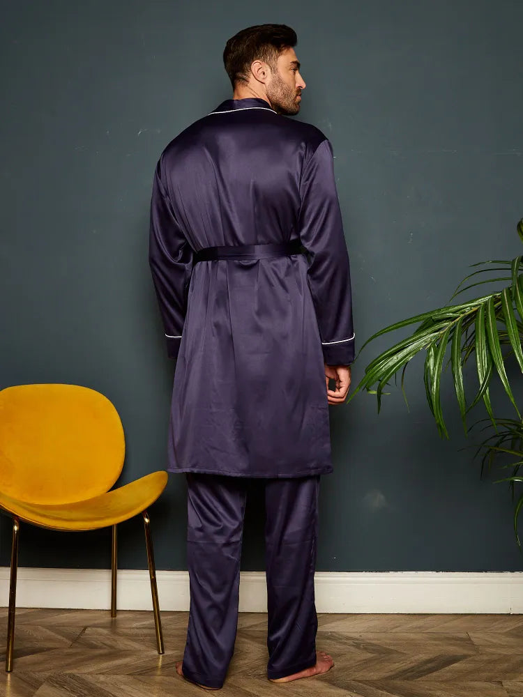 Premium Satin Robe with Pyjamas - Bella Babe by SK Nightsuit-Nightdress-Robes-Silk-Satin-Nighty-Gown-Nightwear-Shorts-Pajamas-Nightsuit-for-women-men-bathrobe-Satin-dress-cotton-