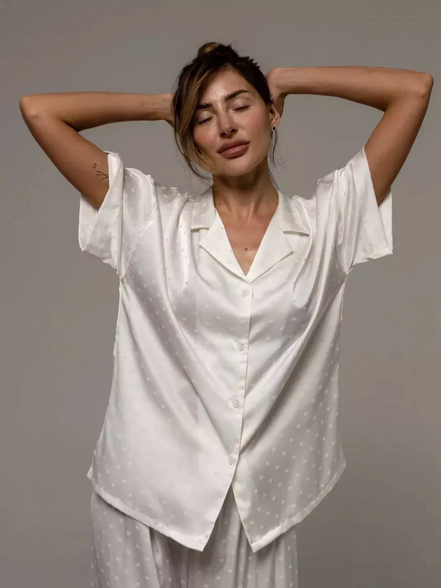 Loungewear Set Satin Textured.